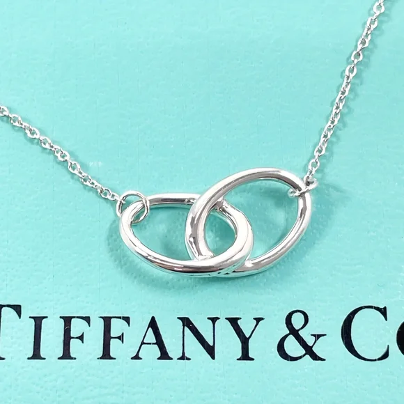 Tiffany & Co Sterling Double Loop / Infini Elsa Peretti Necklace w Box - Picture 2 of 11